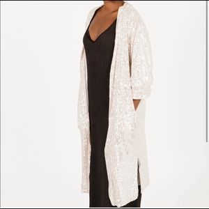 Smash + tess silver sequin sparkle duster